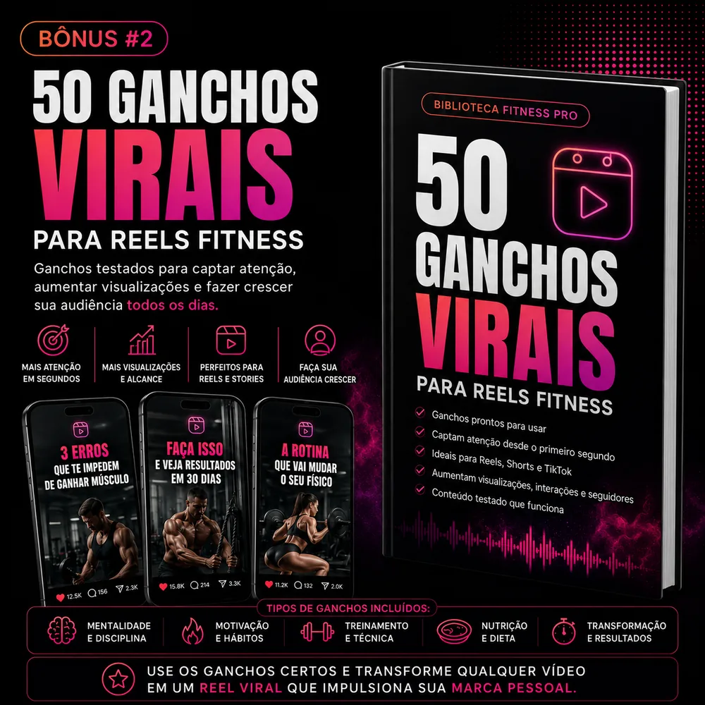 50 Ganchos Virais para Reels Fitness